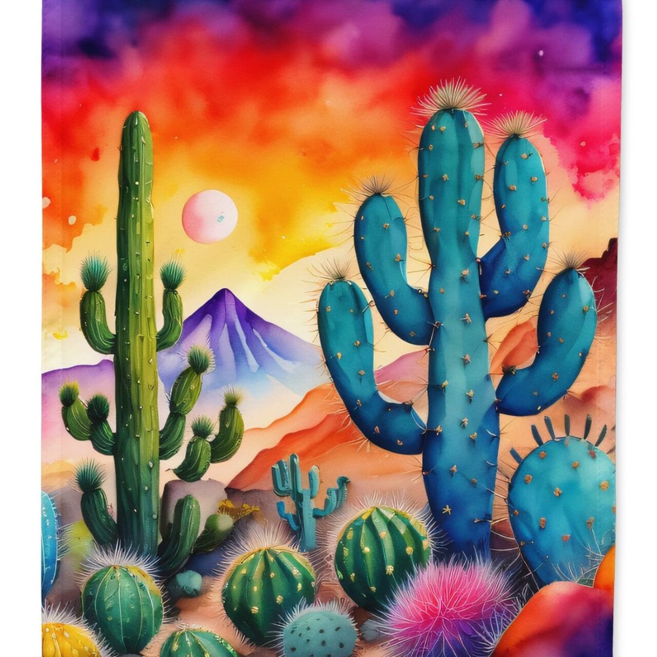 Edge Collections - 28" X 40" - Multicolor - Cactus in Color Large Porch Design - 1 Piece